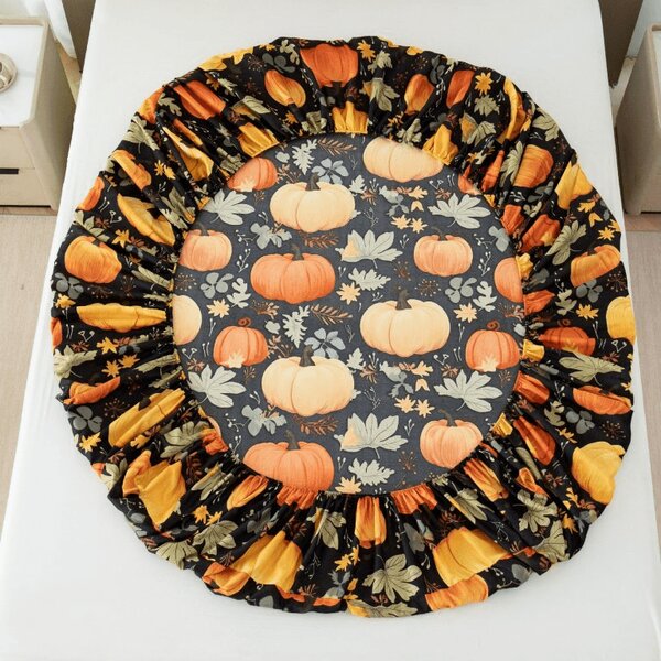 Cearsaf din microfibra ORANGE PUMPKINS colorat 90x200 cm
