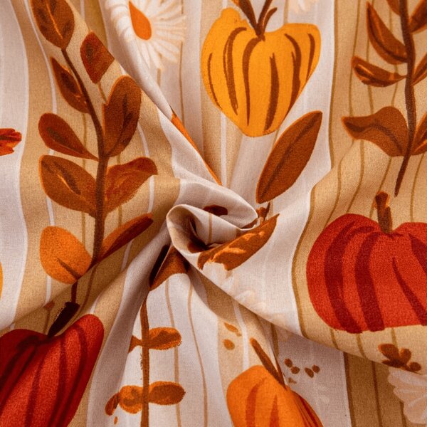 Cearsaf din microfibra PUMPKIN STRIPES colorat 90x200 cm
