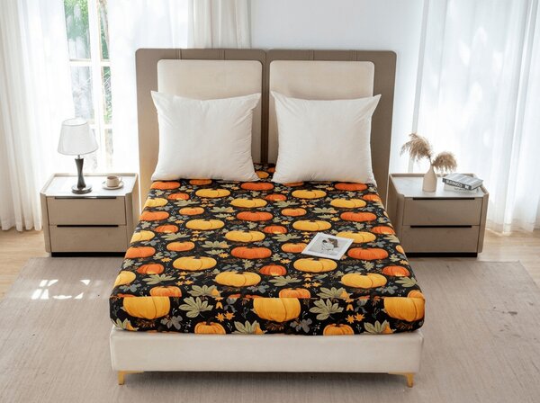 Cearsaf din microfibra ORANGE PUMPKINS colorat 90x200 cm