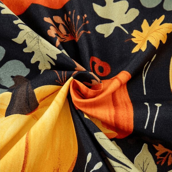 Cearsaf din microfibra ORANGE PUMPKINS colorat 90x200 cm