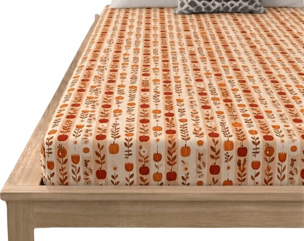 Cearsaf din microfibra PUMPKIN STRIPES colorat 90x200 cm