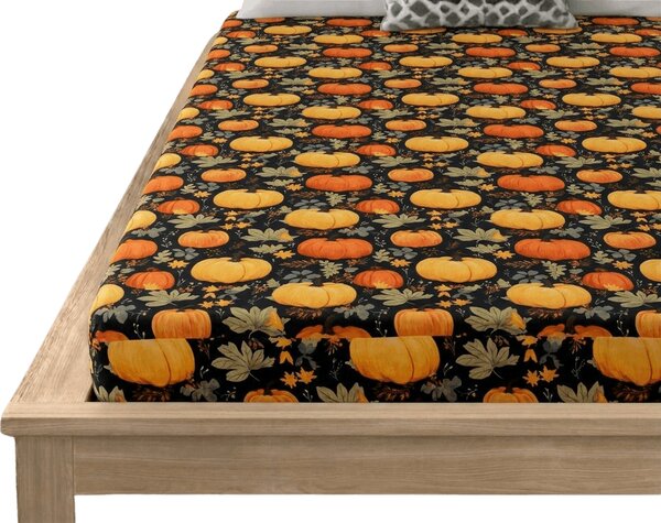 Cearsaf din microfibra ORANGE PUMPKINS colorat 90x200 cm