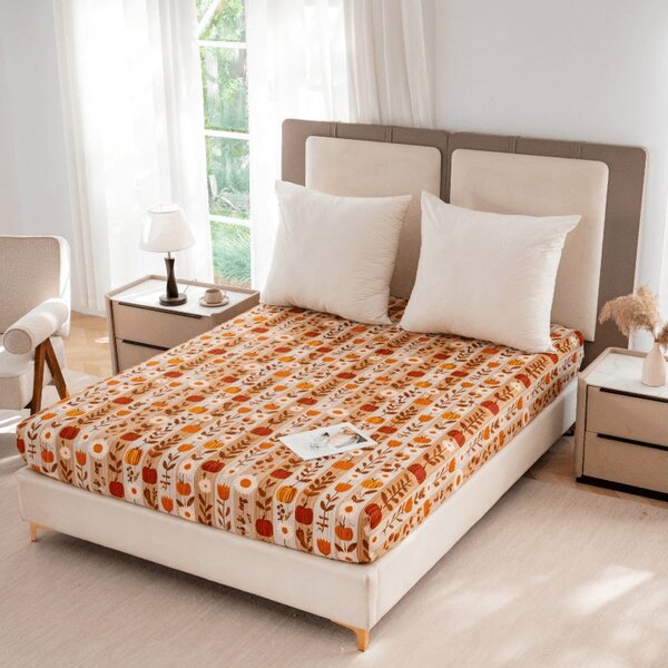 Cearsaf din microfibra PUMPKIN STRIPES colorat 90x200 cm