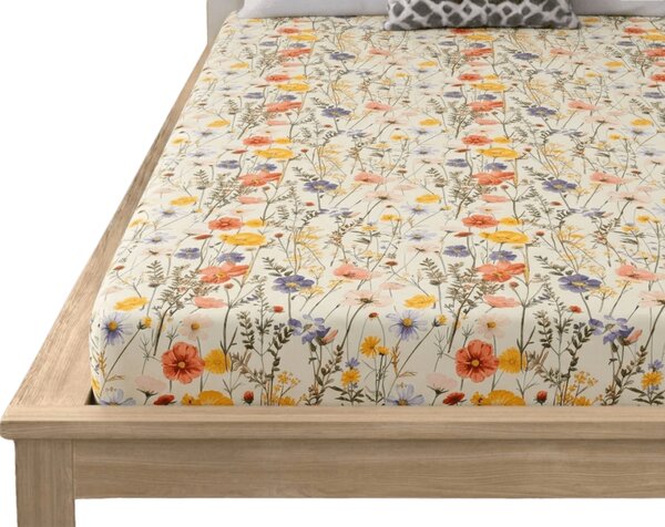 Cearsaf din microfibra WILDFLOWERS colorat 180x200 cm