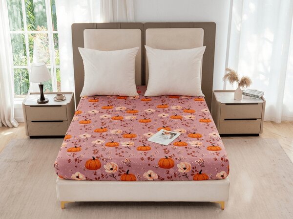 Cearsaf din microfibra PUMPKINS ROSAVIE roz vechi 90x200 cm