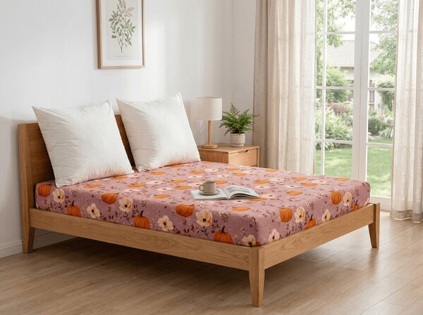 Cearsaf din microfibra PUMPKINS ROSAVIE roz vechi 90x200 cm