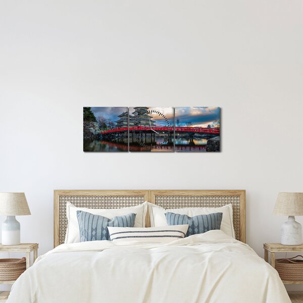 Tablou - Japonia (cu ceas) (90x30 cm)