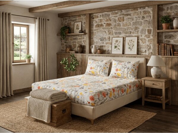 Cearsaf din microfibra WILDFLOWERS colorat 180x200 cm