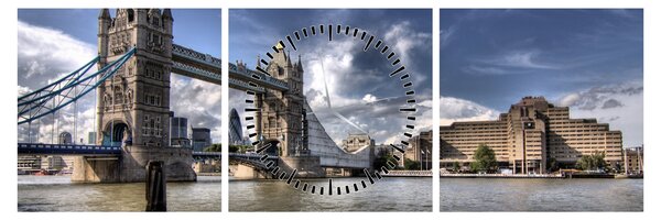 Tablou - Tower Bridge din Londra (cu ceas) (90x30 cm)