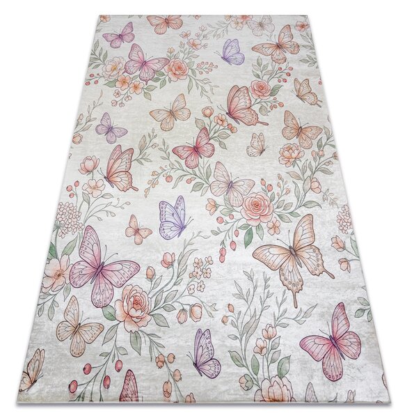 BAMBINO 61450 covor lavabil Fluturi pentru copii anti-alunecare - cremă / roz