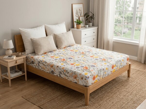 Cearsaf din microfibra WILDFLOWERS colorat 90x200 cm
