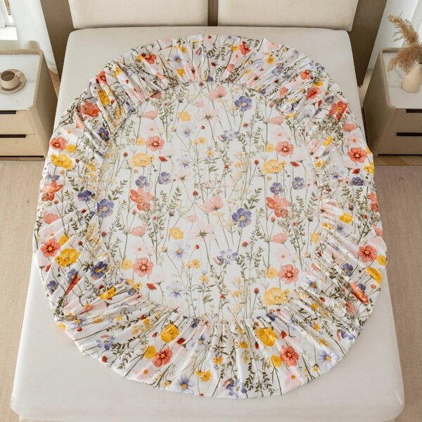 Cearsaf din microfibra WILDFLOWERS colorat 90x200 cm