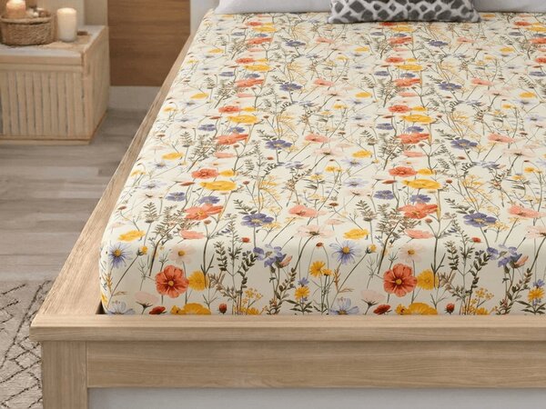 Cearsaf din microfibra WILDFLOWERS colorat 90x200 cm
