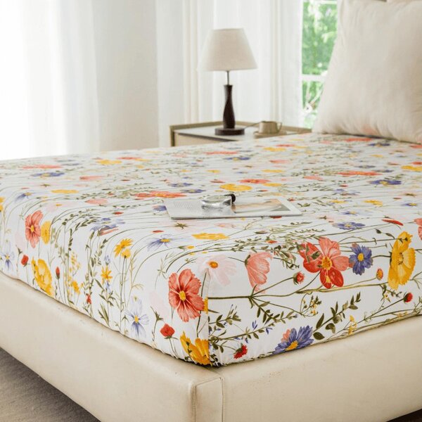 Cearsaf din microfibra WILDFLOWERS colorat 90x200 cm
