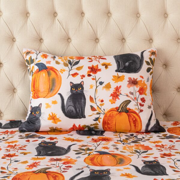 Husa de perna din microfibra CATS AND PUMPKINS 50x70 cm, colorat