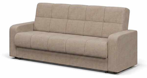 Canapea extensibila 3 locuri Thassos cu lada de depozitare, Bej - Maro, 220x70x90 cm