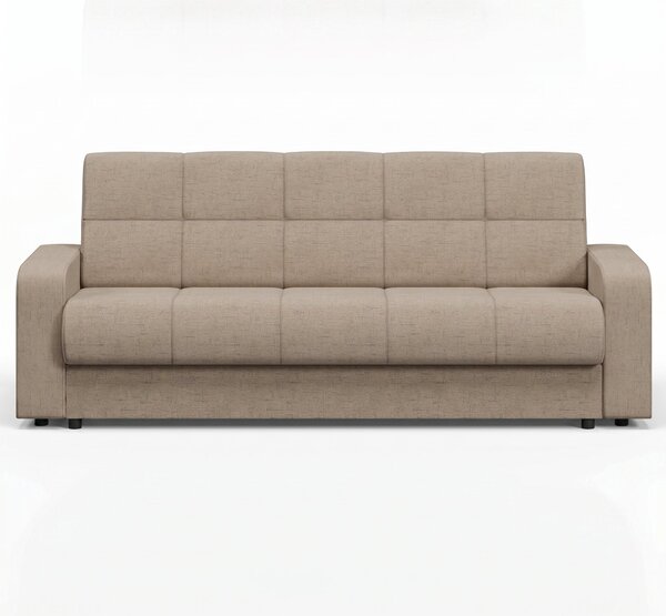 Canapea extensibila 3 locuri Thassos cu lada de depozitare, Bej - Maro, 220x70x90 cm