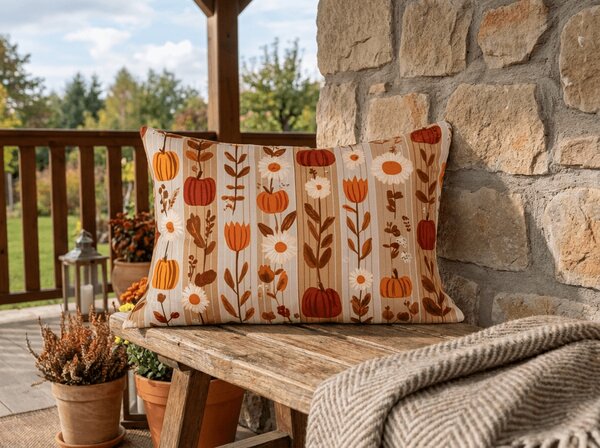 Fata de perna din microfibra PUMPKIN STRIPES 50x70 cm, colorat