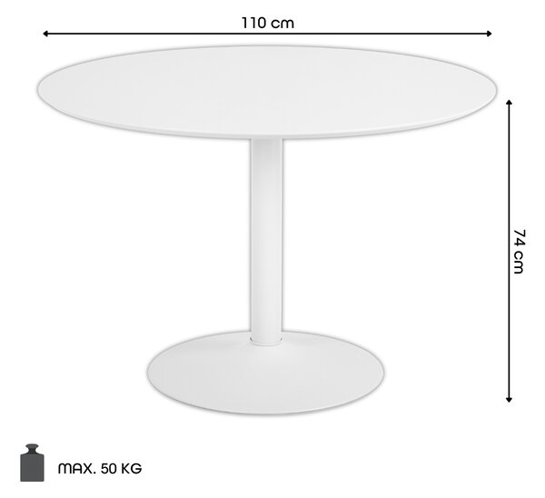 MAZZONI EXPORT KORFU Bej (Cașmir) - MASĂ ROTUNDĂ 110 cm PENTRU BUCĂTĂRIE DINING LIVING FURNIR