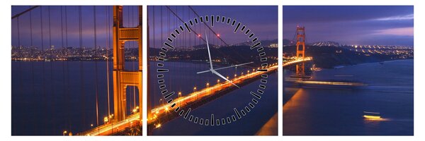Tablou - Podul Golden Gate (cu ceas) (90x30 cm)