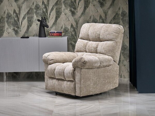 Fotoliu recliner Houston 2080, Bej, Tapiterie, 100x105x100cm, 43 kg