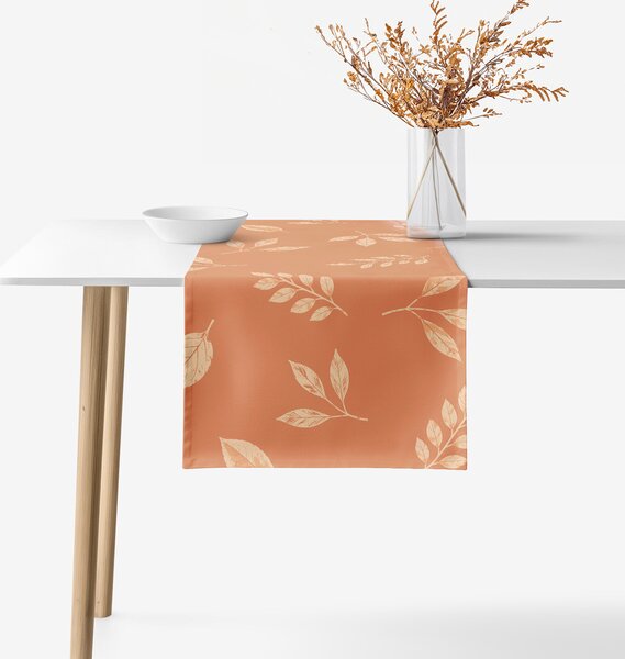 Goldea napron de masă 100% bumbac - frunze portocalii de toamnă 50x180 cm
