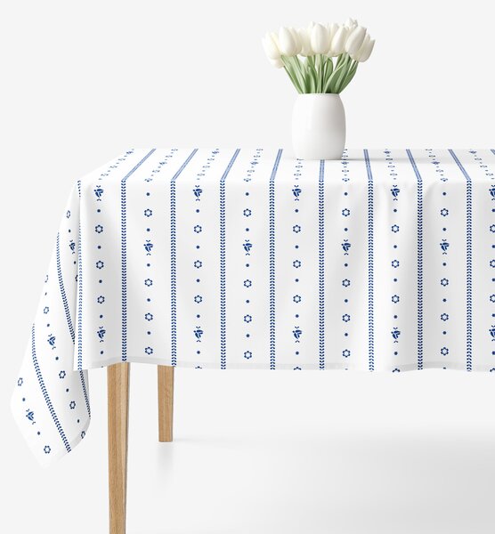Goldea față de masă 100% bumbac - folclor alb 80 x 80 cm