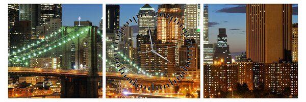 Tablou - Pod cu New York (cu ceas) (90x30 cm)