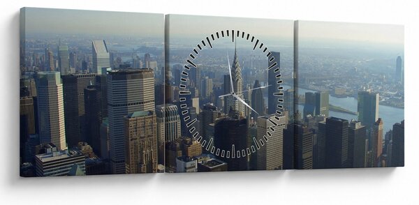 Tablou - Manhattan de zi (cu ceas) (90x30 cm)