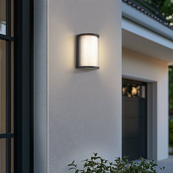 Lindby LED-Aparec de iluminat exterior Calvik, negru, striat, IP44, Negru, Metal, Modern