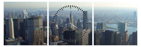 Tablou - Manhattan de zi (cu ceas) (90x30 cm)