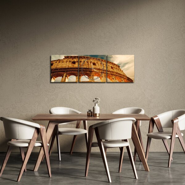 Tablou - Colosseum roman (cu ceas) (90x30 cm)