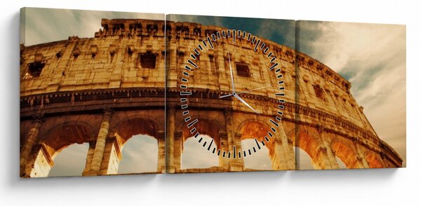 Tablou - Colosseum roman (cu ceas) (90x30 cm)