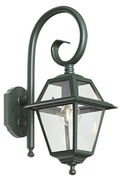Felinar clasic de perete pentru exterior verde închis IP44 - Berta
