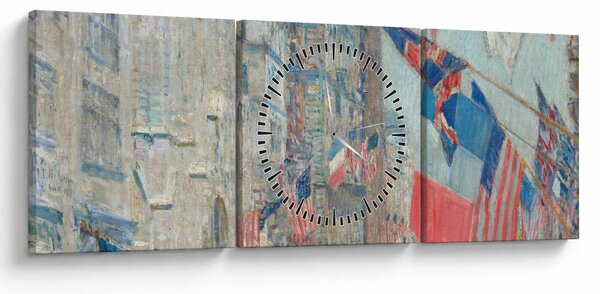 Tablou - Childe Hassam, Allies day, reproducere (cu ceas) (90x30 cm)