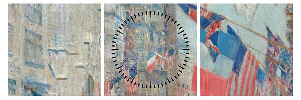 Tablou - Childe Hassam, Allies day, reproducere (cu ceas) (90x30 cm)