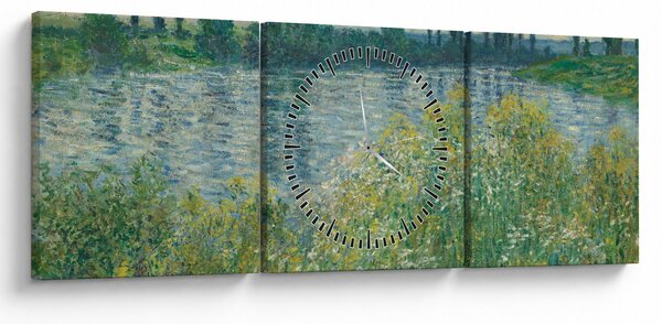 Tablou - Claude Monet, Banks of the Seine, reproducere (cu ceas) (90x30 cm)