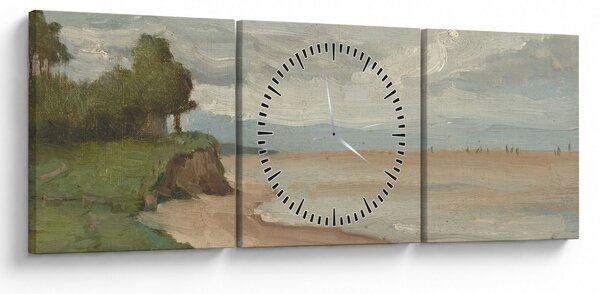 Tablou - Jean-Baptiste-Camille Corot, Beach Near Etretat, reproducere (cu ceas) (90x30 cm)