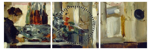 Tablou - Style of Edouard Manet, Bon Bock Cafe, reproducere (cu ceas) (90x30 cm)