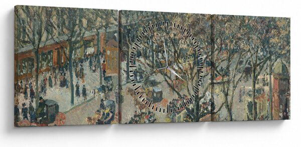 Tablou - Camille Pissarro, Boulevard des Italiens, Morning, Sunlight, reproducere (cu ceas) (90x30 cm)
