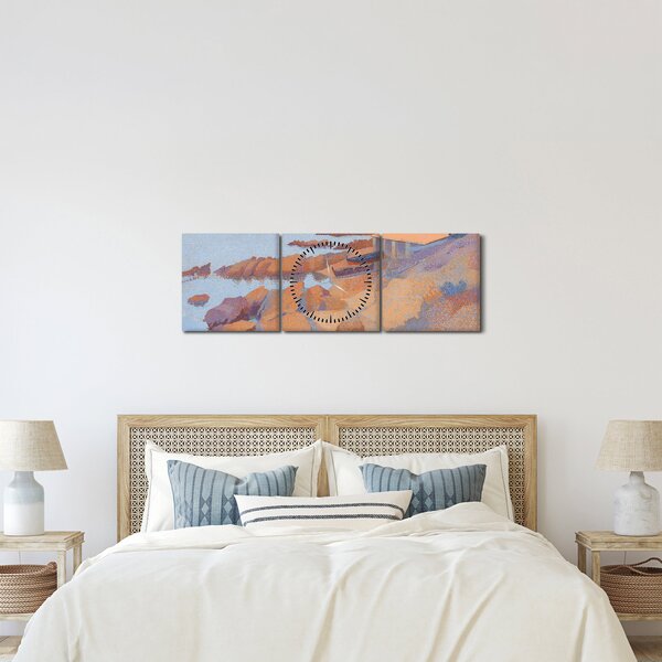 Tablou - Henri Edmond Cross, Calanque des Antibois, reproducere (cu ceas) (90x30 cm)