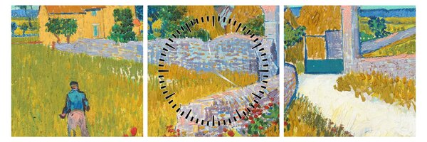 Tablou - Vincent van Gogh, Farmhouse in Provence, reproducere (cu ceas) (90x30 cm)