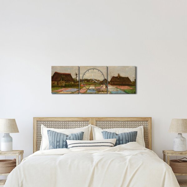 Tablou - Vincent van Gogh, Flower Beds in Holland, reproducere (cu ceas) (90x30 cm)
