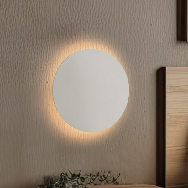 TK Lighting Aplică Luna, bej, lumină indirectă, Ø 30 cm, oțel, reglabil, Bej, Camera de zi / sufragerie, Metal