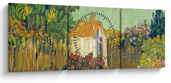 Tablou - Imitator of Vincent van Gogh, Landscape, reproducere (cu ceas) (90x30 cm)