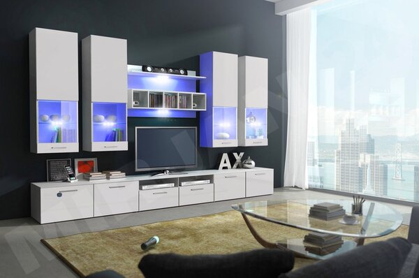 Mobilier living Octavia II (Alb + Alb lucios). 1058181