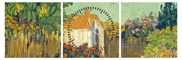 Tablou - Imitator of Vincent van Gogh, Landscape, reproducere (cu ceas) (90x30 cm)
