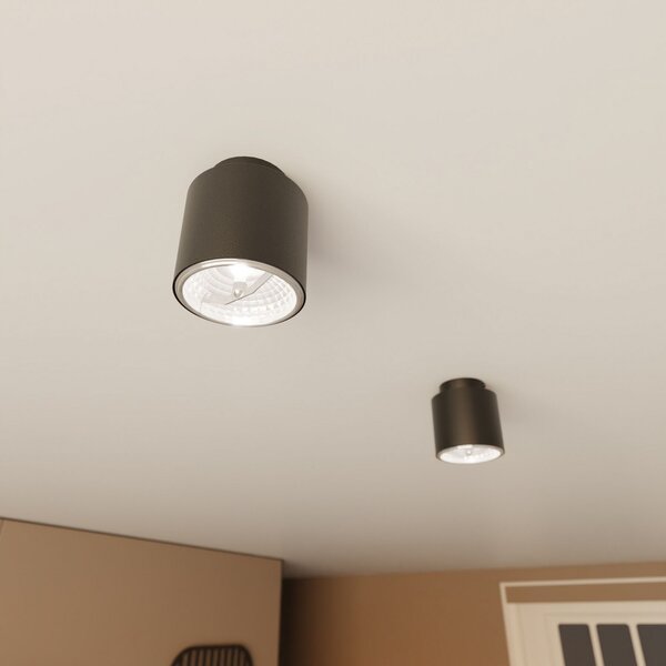 EMIBIG LIGHTING Plafonieră Nano, negru, 1 bec, metal, reglabil, Negru, Camera de zi / sufragerie, Metal, Modern