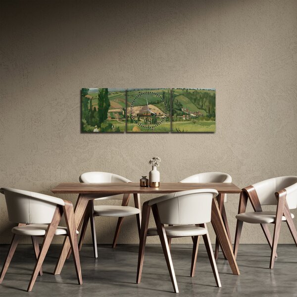 Tablou - Camille Pissarro, Landscape at Les Pâtis, Pontoise, reproducere (cu ceas) (90x30 cm)