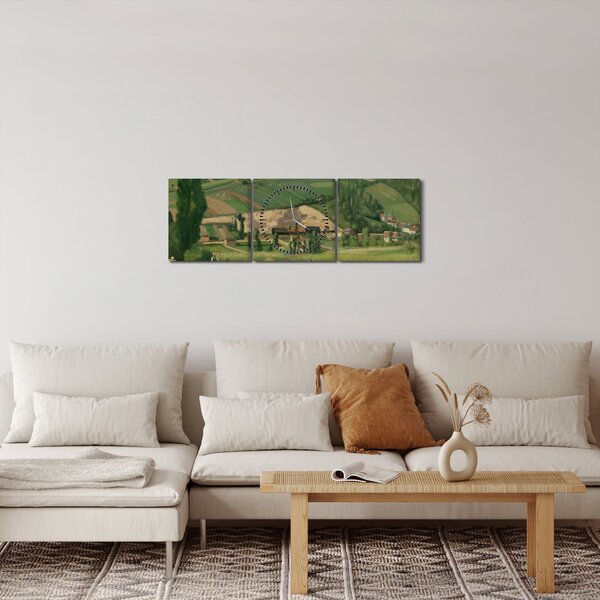 Tablou - Camille Pissarro, Landscape at Les Pâtis, Pontoise, reproducere (cu ceas) (90x30 cm)